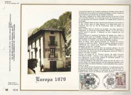 Andorre Feuillet N° 47 - Europa 1979 - 1er Jour émission  28 Avril 1979 - T. 276 - 277 - Lettres & Documents
