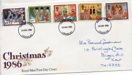 GREAT BRITAIN 1986 FDC CHRISTMAS - 1981-1990 Em. Décimales