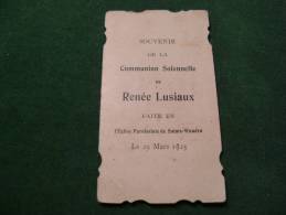 A-3-2-105 Souvenir Communion Renée Lusiaux Eglise Sainte-Waudru 1925 - Communion