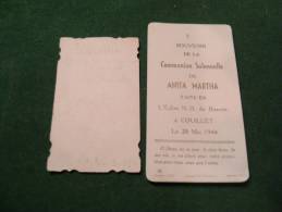 A-3-2-105 2x  Souvenir Communion Anita Martha 1937 Et 1944 Couillet - Kommunion Und Konfirmazion