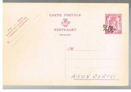 Carte 128 -10% Surcharge Locale, Neuf, Avec Indication Du Bureau Brux. Centre - Postkarten 1934-1951