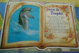 DAUPHIN - PRIERE - CARTE CPSM  - ECRITE - BON ETAT - TRACE DE PLIAGE SUR LA CARTE - Dolfijnen