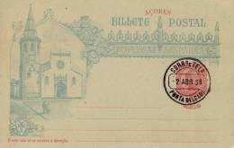 Portugal Azores 1898 Postal Stationery Postcard 10 Reis Thomar 4th Centenary Arrival Of  Vasco Da Gama To India Unused - Explorers