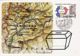 106 - Andorre Espagnol Carte Maximum 1983 - Brieven En Documenten