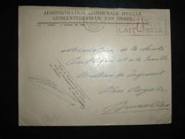 LETTRE OBL. MECA. I X 1956 UCCLE UKKEL + PUB BUVEZ PLUS DE LAIT - Cartas & Documentos