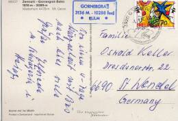 Postal Gornergra 1992, Suiza , Post Card - Lettres & Documents