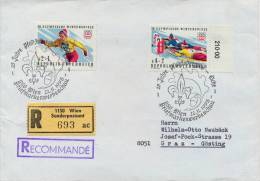 Austria 1975 Registered Cover With Special Cancel 25th Anniversary Scout Group Elche Stamp Exhibition On Olympic Stamps - Covers & Documents