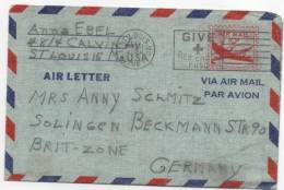 COURRIER POUR L  ALLEMAGNE AIR MAIL ENTIER POSTAL SAINT LOUIS - Marcophilie