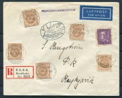 1945 Sweden Iceland Registered Stockholm - Reykjavik Flight Cover - Briefe U. Dokumente