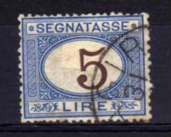 Italy - 1874 - 5 Lire Postage Due - Used - Strafport