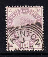 Great Britain Used Scott #99 1 1/2p Victoria, Lilac Position MA Cancel: Square Circle Launton NO 23 - Used Stamps