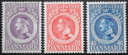 Dinamarca 0298/300 (*) Christian X. 1945 Sin Goma - Ungebraucht