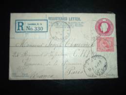 LR ENTIER 4 1/2 + TP 1P POUR LA FRANCE OBL. 23 FE 31 LEMAN-ST + VIGNETTE LONDON E.5 - Lettres & Documents