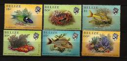 Belize 1988 N° 664a / 70a ** Courants, Vie Marine, Gorgonia, Tedania, Thalassoma, Haemulon, Carpilius, Callyspongia - Belize (1973-...)