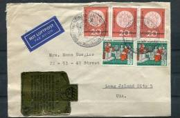 Germany 1957 Cover  Wurttemberg + Label To USA Special Cancel - Briefe U. Dokumente