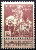 BELGIQUE           N°  89             NEUF* - 1910-1911 Caritas