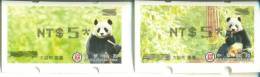 2010 Giant Panda Bear ATM Frama Stamps-- NT$5 Black Imprint- Bamboo Bears WWF Unusual - Fouten Op Zegels