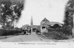 85 La Chataigneraie Vue Prise De La Maison D'Ecole Animée Charette - La Chataigneraie