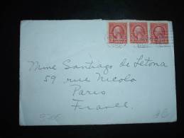 LETTRE POUR LA FRANCE TP 2C X3 OBL. MECANIQUE - Lettres & Documents