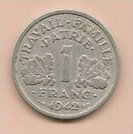 1 Francs Alu FRANCE 1942 - Brazilië