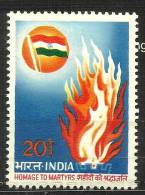 INDIA, 1973, Flame And Flag Of India,In Honour Of Martyrs Of Jalainwalabagh,Apr 13th, 1919, MNH, (**) - Nuovi