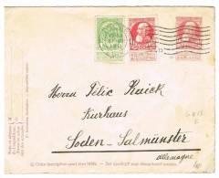 Enveloppe 13 Oblitérée Liège-Luik, à Destination De L´Allemagne, Avec Timbres Complémentaires - Enveloppes