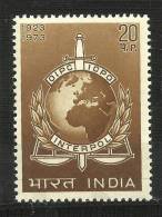 INDIA, 1973, Interpol, Emblem, 50th Anniversary Of International Criminal Police Organisation,  MNH, (**) - Ungebraucht