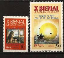 Bresil Brasil 1969 N° 896 + 898 ** Biennale D'art, Sao Paulo, Extrait De Film, Di Cavalcanti, Tableau, Danilo Di Prete - Unused Stamps