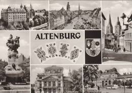 Altenburg, Bahnhof, Theater, Skatbrunnen, Schloss, Markt, "Rote Spitzen", Spielkarten, Wappen, Um 1975 - Altenburg