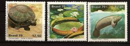 Bresil Brasil 1979 N° 1365 / 7 ** Protection De La Nature, Animaux, Tortue Amazonienne, Lamantin, Fleur, Victoria, UPU - Neufs