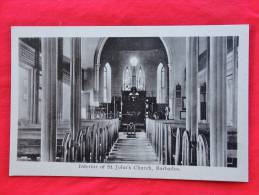 Barbados   --Interior  St Johns Church-- Vintage  Border  -----ref 737- ----- - Barbados (Barbuda)