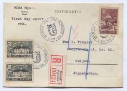 FINLAND, Suomi - BORGA, PORVOO, Registered, 1946. Postal Stationery To Yugoslavia - Ganzsachen