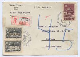 FINLAND, Suomi - BORGA, PORVOO, Registered, 1946. Postal Stationery To Yugoslavia - Interi Postali