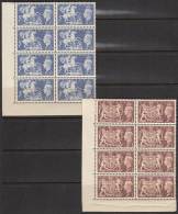 Great Britain 1951 Festival High Values, Mint No Hinge, Corner Blocks Of 8, Sc# 286-289 - Nuovi