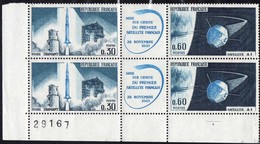 N° 1464-1465, "Lancement Du 1er Satellite à Hammaguir", Bloc De Quatre. - 1960-1969