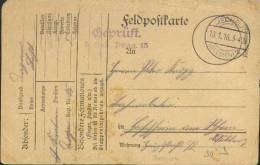 Feldpostkaart Mechelen 1916 Met Violette "Gepruft 5 Esk...Drag.15" - Army: German