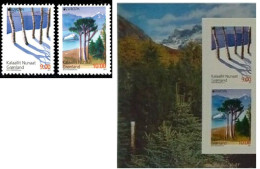 2011 - GROENLANDIA / GREENLAND - EUROPA  CEPT- LE FORESTE / THE FORESTS. 2 STAMPS + 2 ADHESIVE STAMPS. MNH - 2011