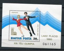 Hungary 1979 Sheet Sc C416 Mi Block 140A MNH Sport Olympic Games Lake Placid Skaiting Cv 6.50 Euro - Hiver 1980: Lake Placid