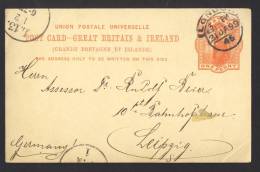 Great Britain 1899, Postcard - Victoria, London To Leipzig, Germany - Lettres & Documents