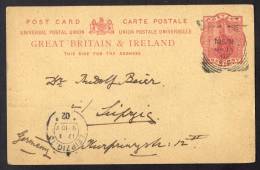 Great Britain 1902, Postcard - Victoria, Leipzig, Germany - Brieven En Documenten