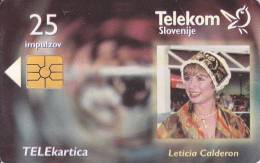 Slovenia, 140, Movie Actress , 25 Units, Leticia Calderon / Esmeralda, 2 Scans. - Slovenië