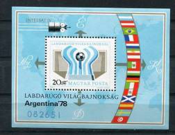 Hungary 1978 Sheet  Mi Block 130A MNH  Sport World Cup Soccer Argentina CV 7 Euro - 1978 – Argentina