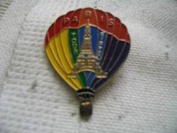 Pin's Montgolfiere, Tour EIFFEL De PARIS - Airships