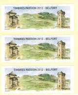 Lisa De Timbres Passion 2012 Belfort Bande De 3  Sans Faciale Introuvable  Net 69 € - 2010-... Illustrated Franking Labels