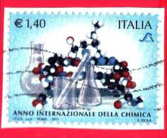 ITALIA - 2011 - USATO - Anno Internazionale Della Chimica - 1,40 € • Strumenti Chimici E Molecola • Policromo - 2011-20: Poststempel