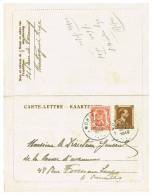 Carte-lettre 26 FN Oblitérée Montegnée, Avec Timbre Complémentaire - Cartes-lettres