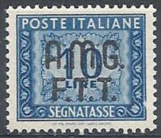 1947-49 TRIESTE A SEGNATASSE 10 LIRE MNH ** LUSSO - RR8816 - Postage Due