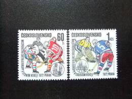 CHECOSLOVAQUIA TCHÉCOSLOVAQUIE 1972 HOCKEY SOBRE HIELO En PRAGA Yvert 1909 / 1910 ** MNH - Unused Stamps