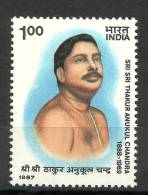 INDIA, 1987, Sri Sri Thakur Anukul Chandra, (1888-1969), Religous Teacher Physician Guru,  MNH, (**) - Hinduism