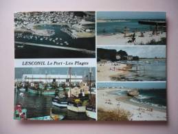 CPSM Grand Format  - LESCONIL - LES PLAGES - LE PORT - Lesconil